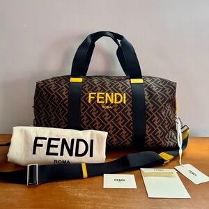 Sold! NWT【Fendi】Zucca FF Duffle Bag with Logo